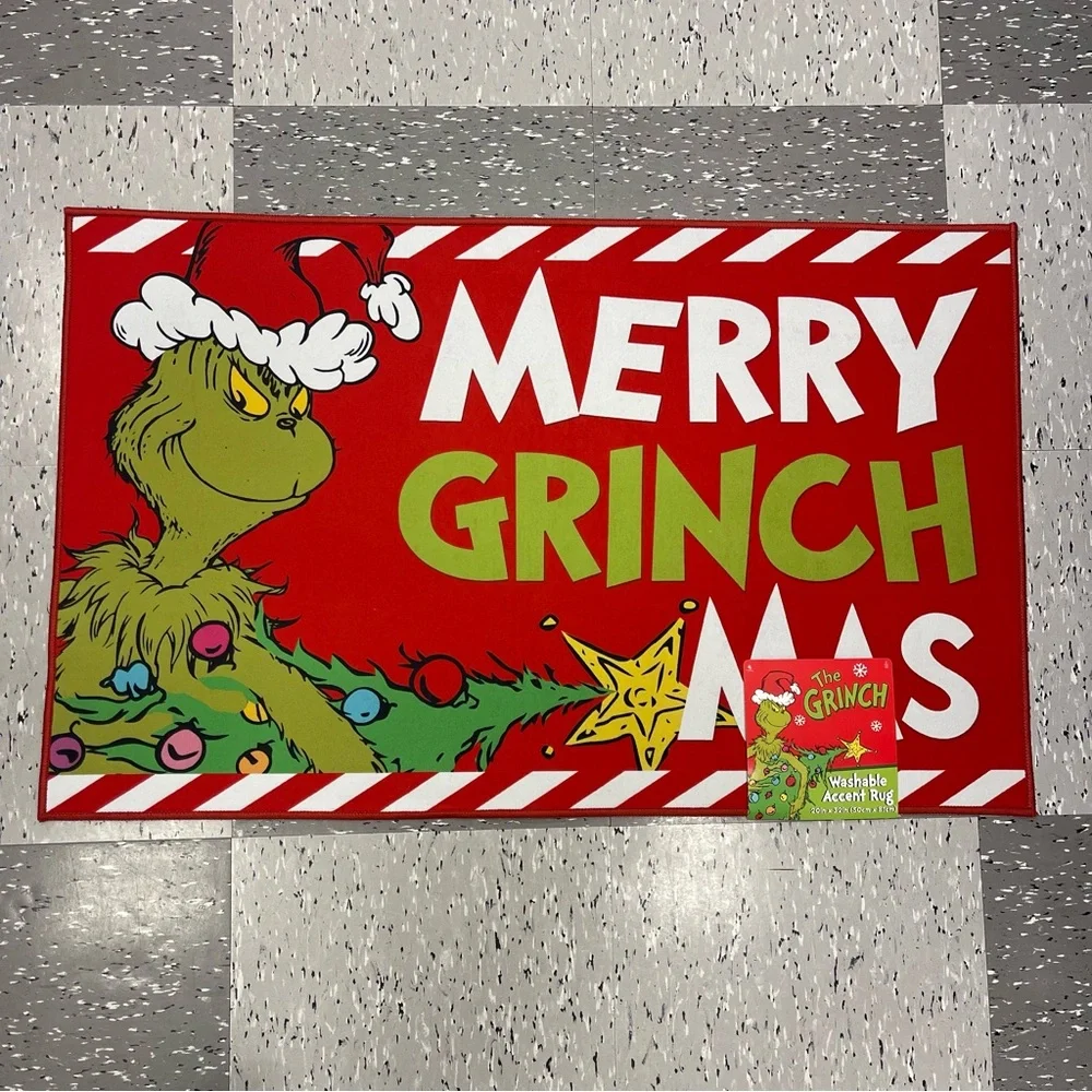 The Grinch Merry Grinchmas Washable Accent Rug